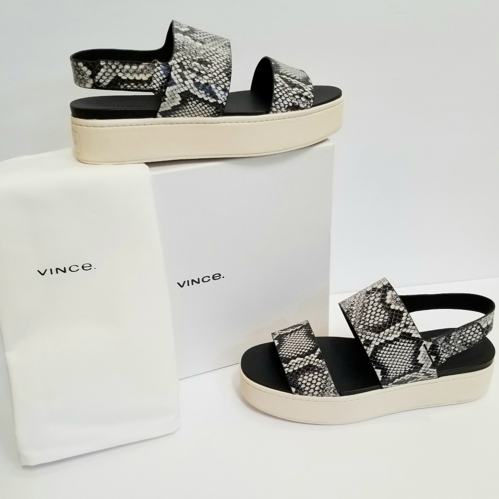 Vince NWT Sahara Sandals size 9.5Med with box snakeskin pattern
